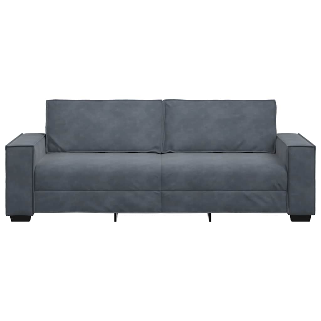 3-seater sofa 180 cm dark grey velvet