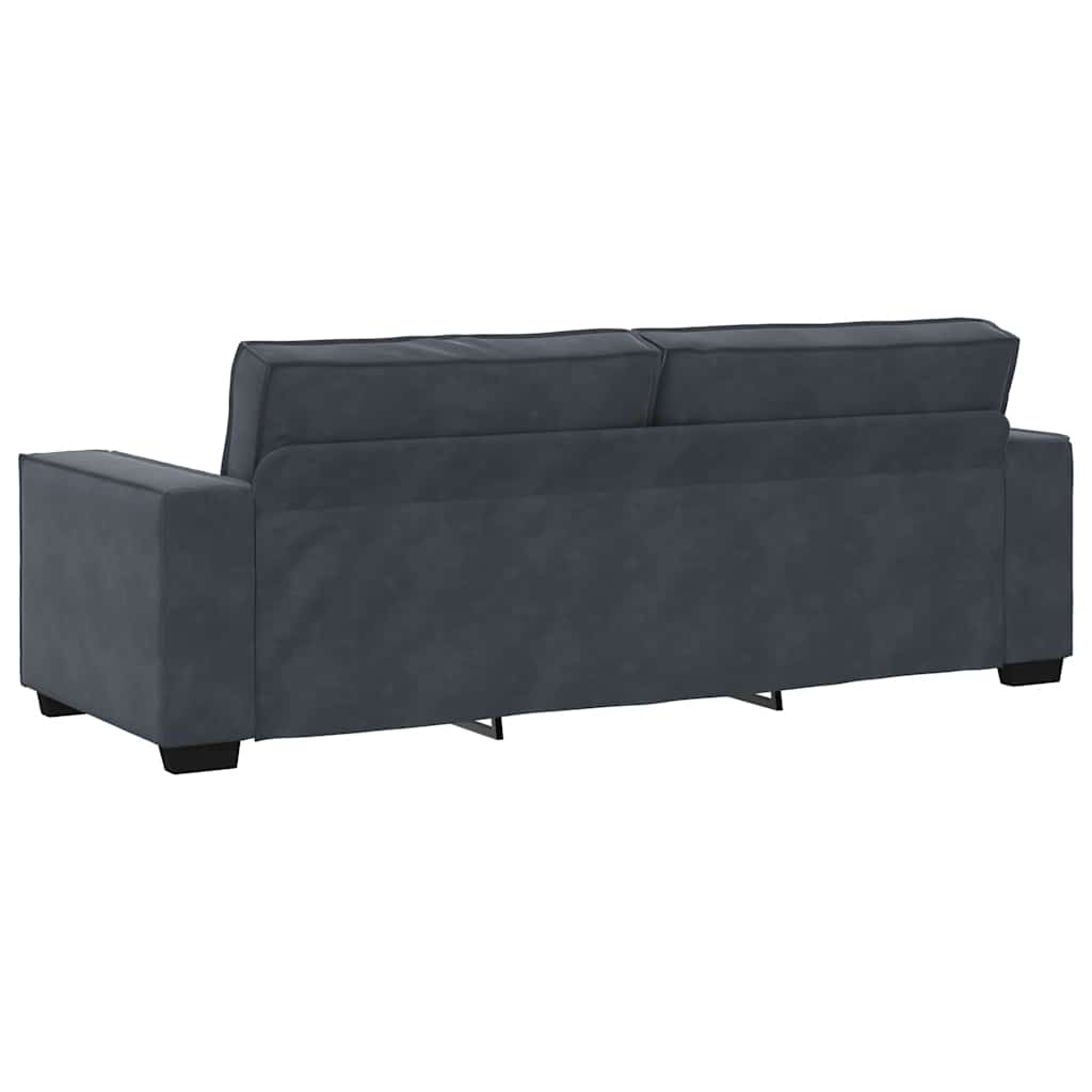 3-seater sofa 180 cm dark grey velvet