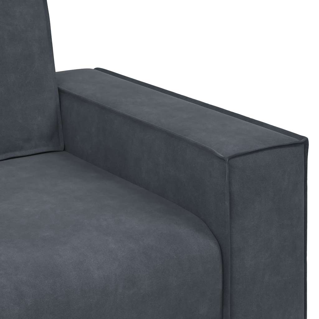 3-seater sofa 180 cm dark grey velvet