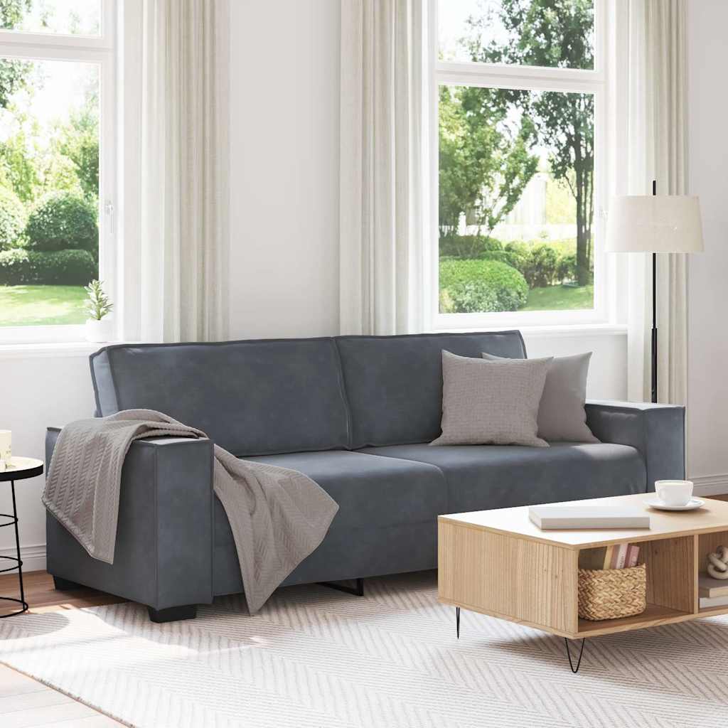 3-seater sofa 180 cm dark grey velvet