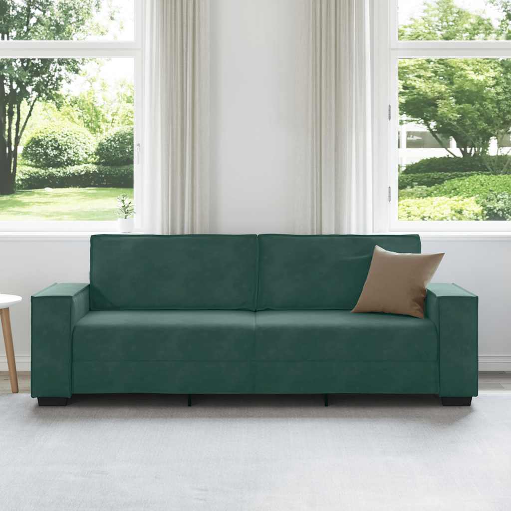 3-seater sofa 180 cm dark green velvet