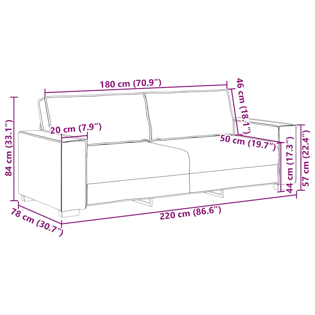 3-seater sofa 180 cm dark green velvet