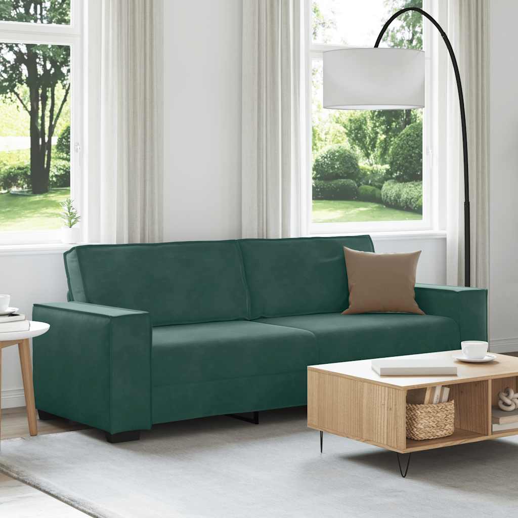 3-seater sofa 180 cm dark green velvet