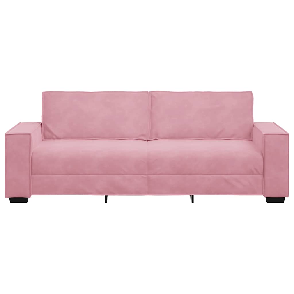 3-seater sofa 180 cm pink velvet