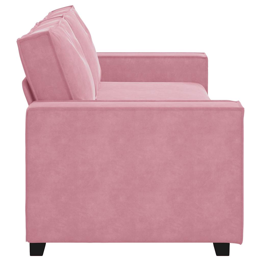 3-seater sofa 180 cm pink velvet