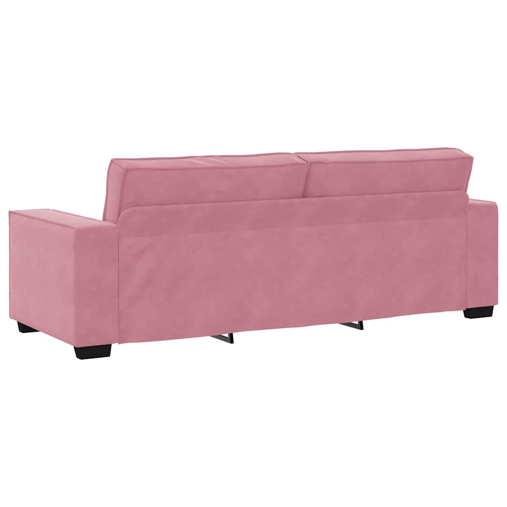 3-seater sofa 180 cm pink velvet