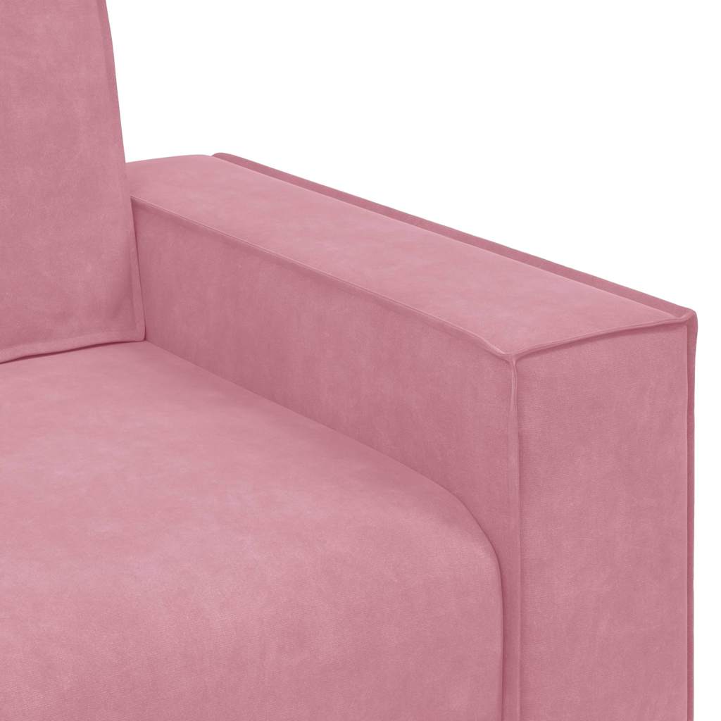 3-seater sofa 180 cm pink velvet