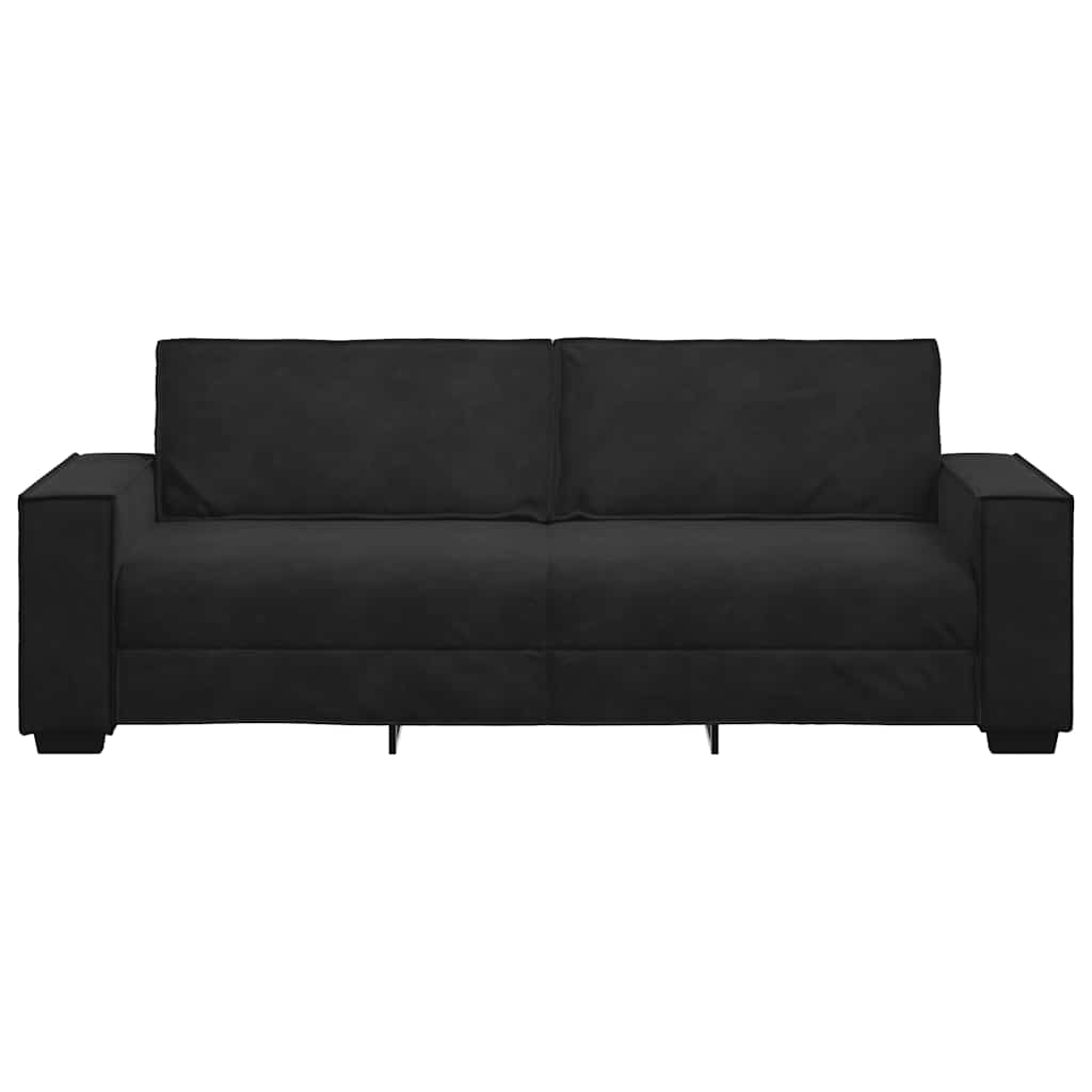 3-seater sofa 180 cm black velvet