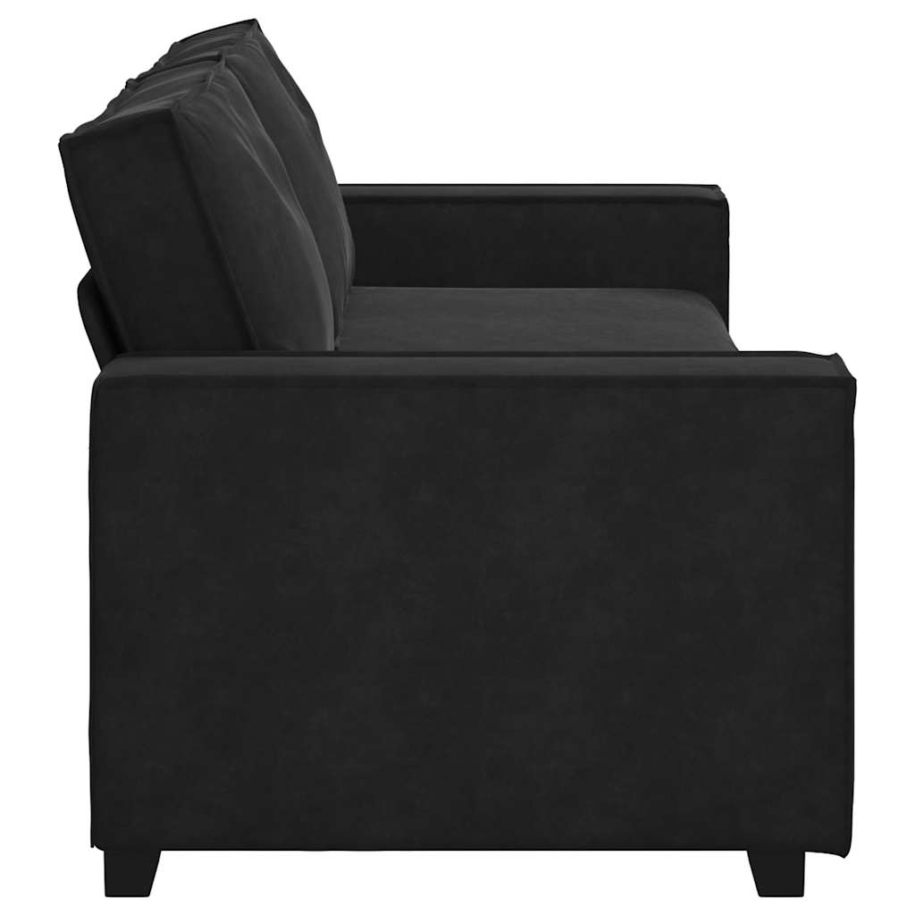 3-seater sofa 180 cm black velvet