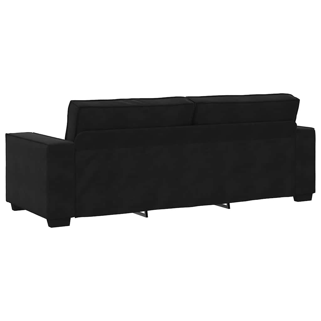 3-seater sofa 180 cm black velvet