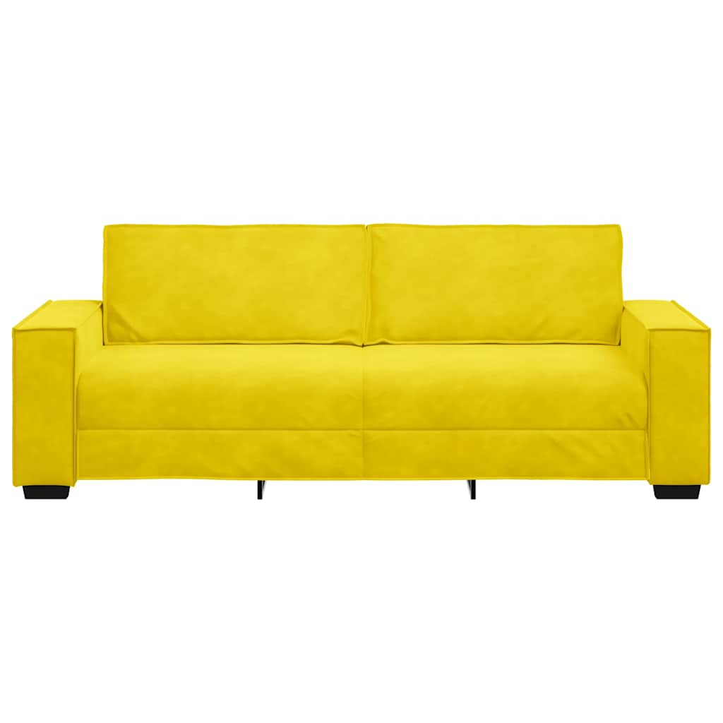 3-seater sofa 180 cm yellow velvet