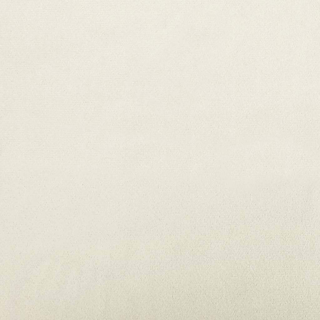 Sofá de 3 lugares 180 cm veludo cor creme