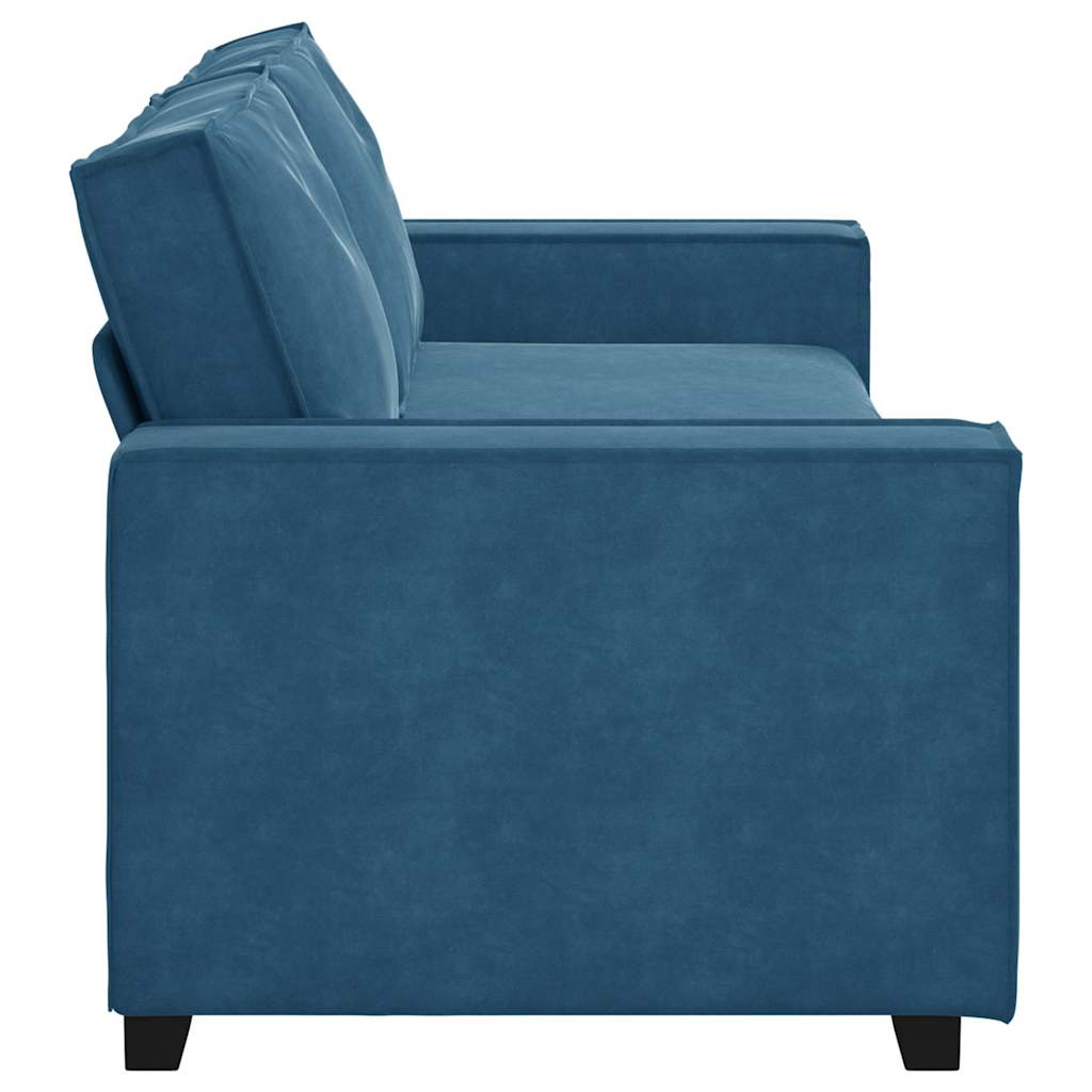 Sofá de 3 lugares 180 cm veludo azul