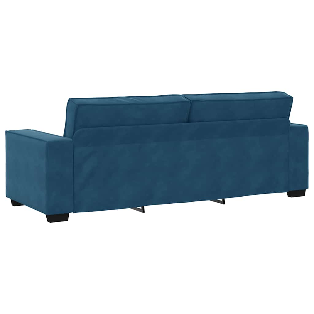 Sofá de 3 lugares 180 cm veludo azul