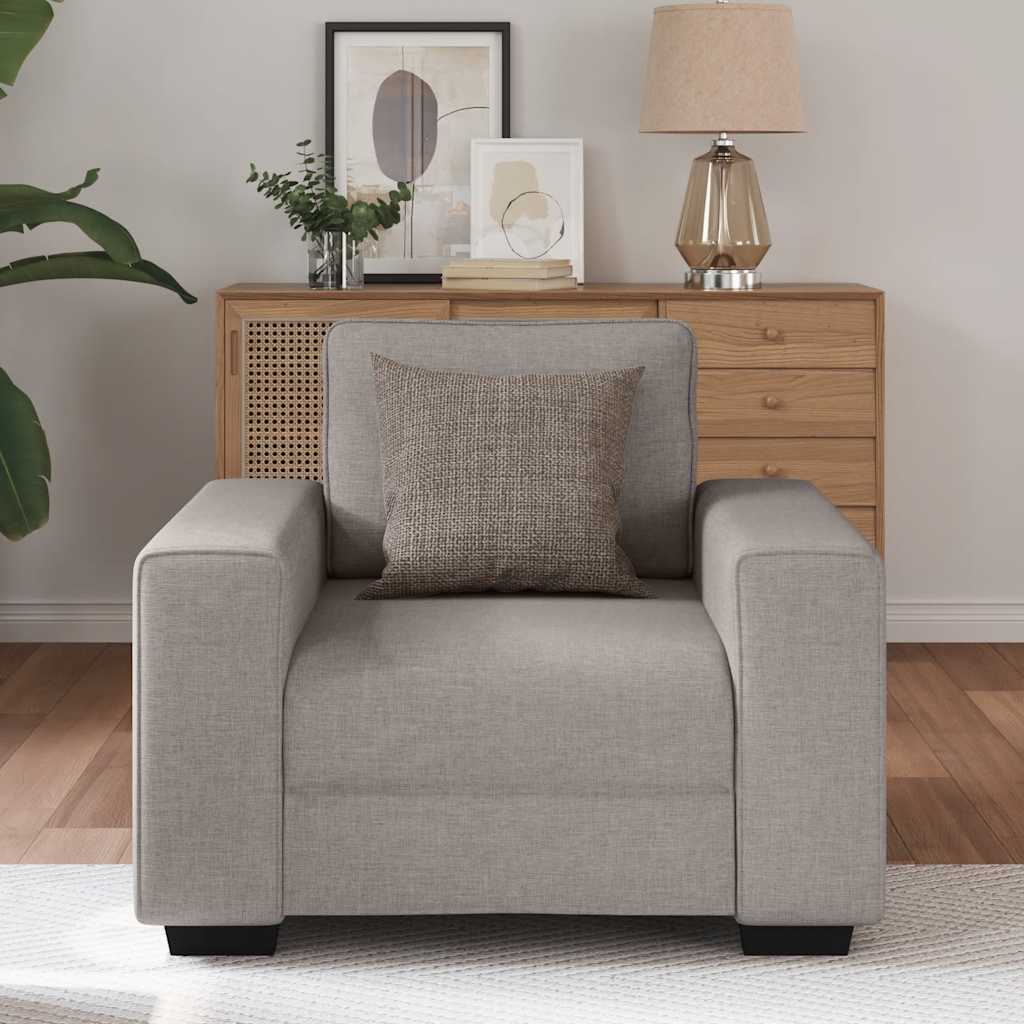 Poltrona tecido 60 cm cinzento-acastanhado