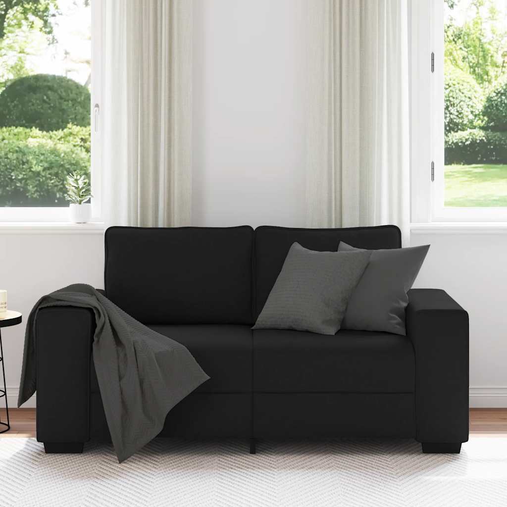Sofá de 2 lugares tecido 120 cm preto