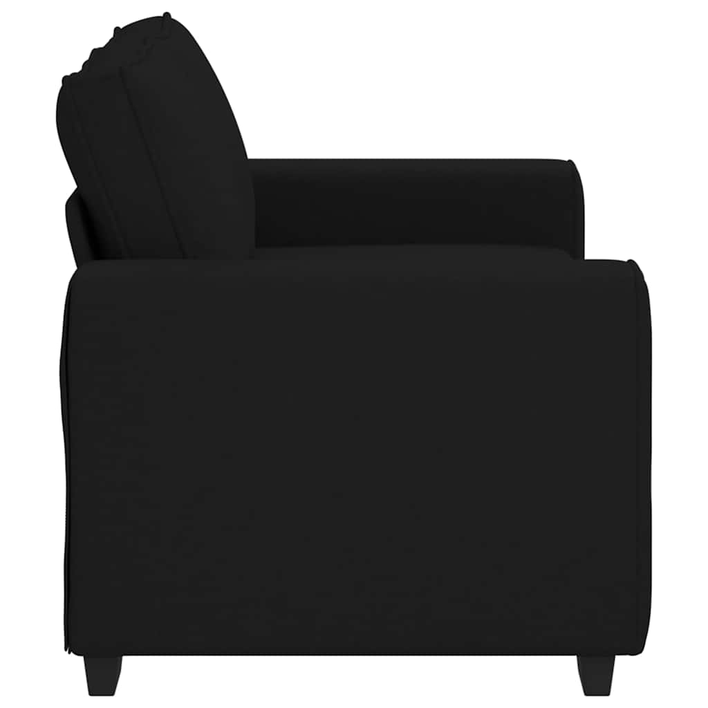 Sofá de 2 lugares tecido 120 cm preto