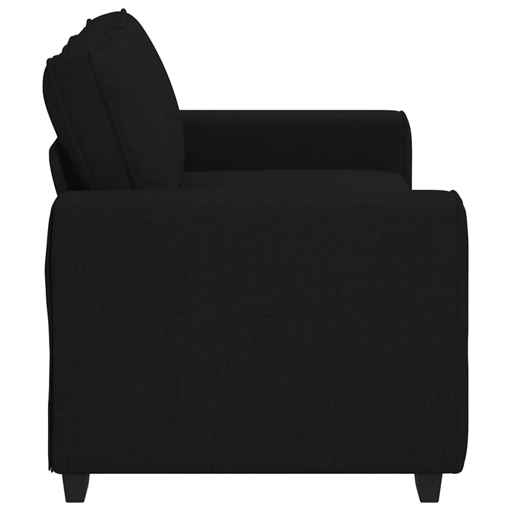 Sofá de 2 lugares tecido 140 cm preto