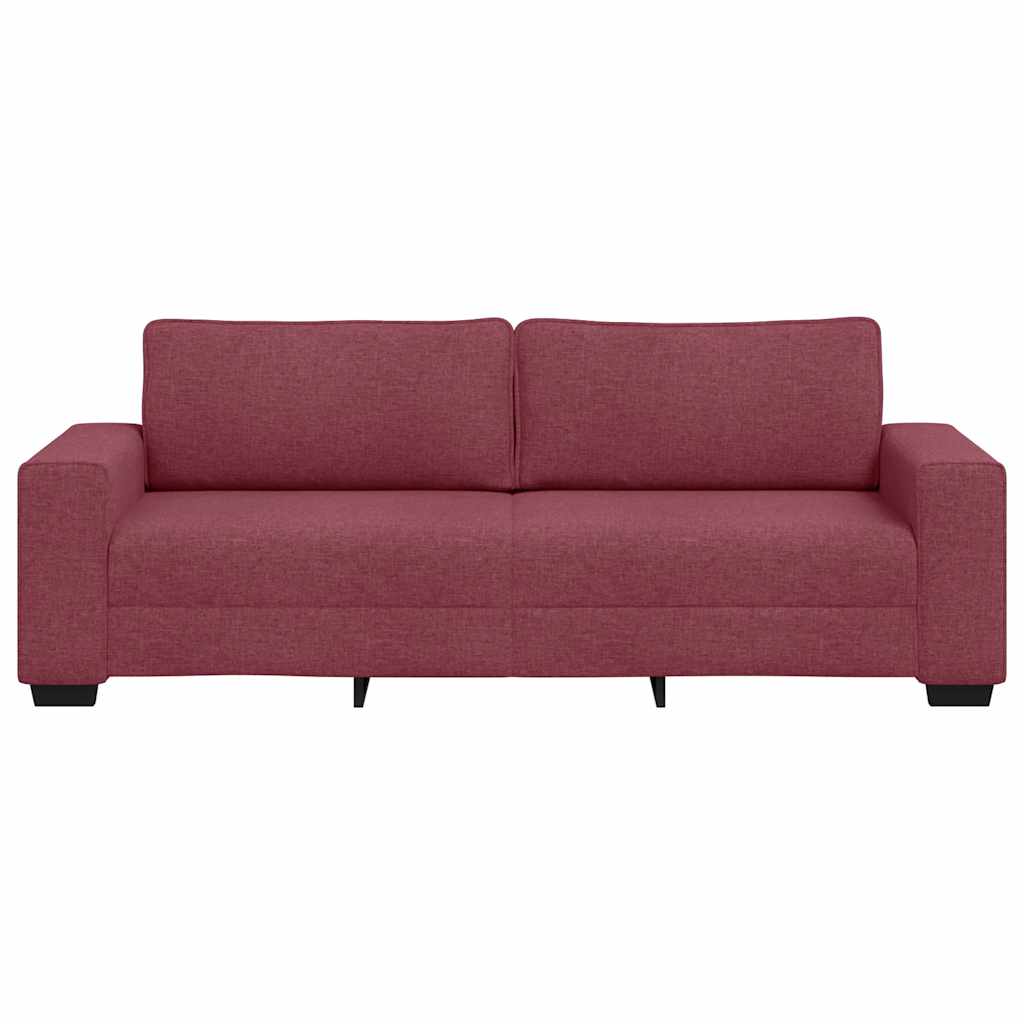 3-seater sofa in 180 cm red fabric