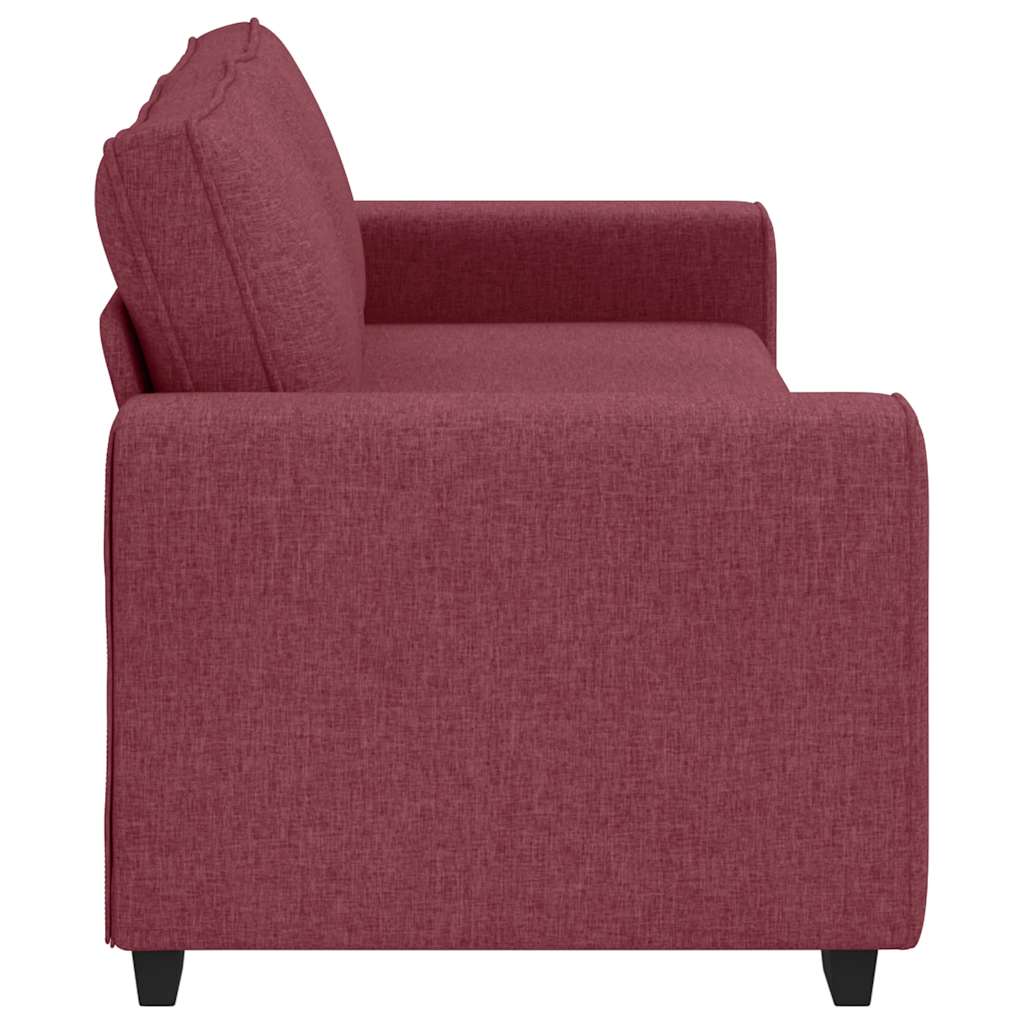 3-seater sofa in 180 cm red fabric