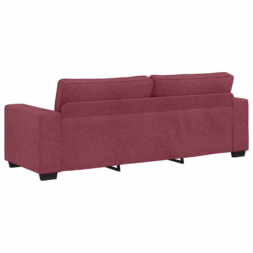 3-seater sofa in 180 cm red fabric