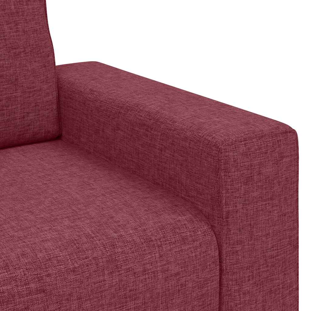 3-seater sofa in 180 cm red fabric
