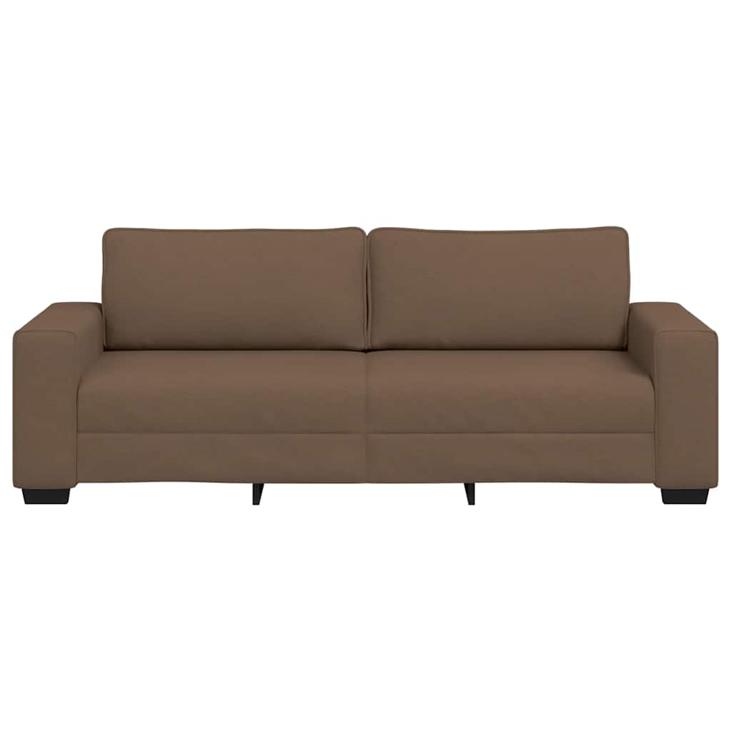3-seater sofa in brown fabric 180 cm