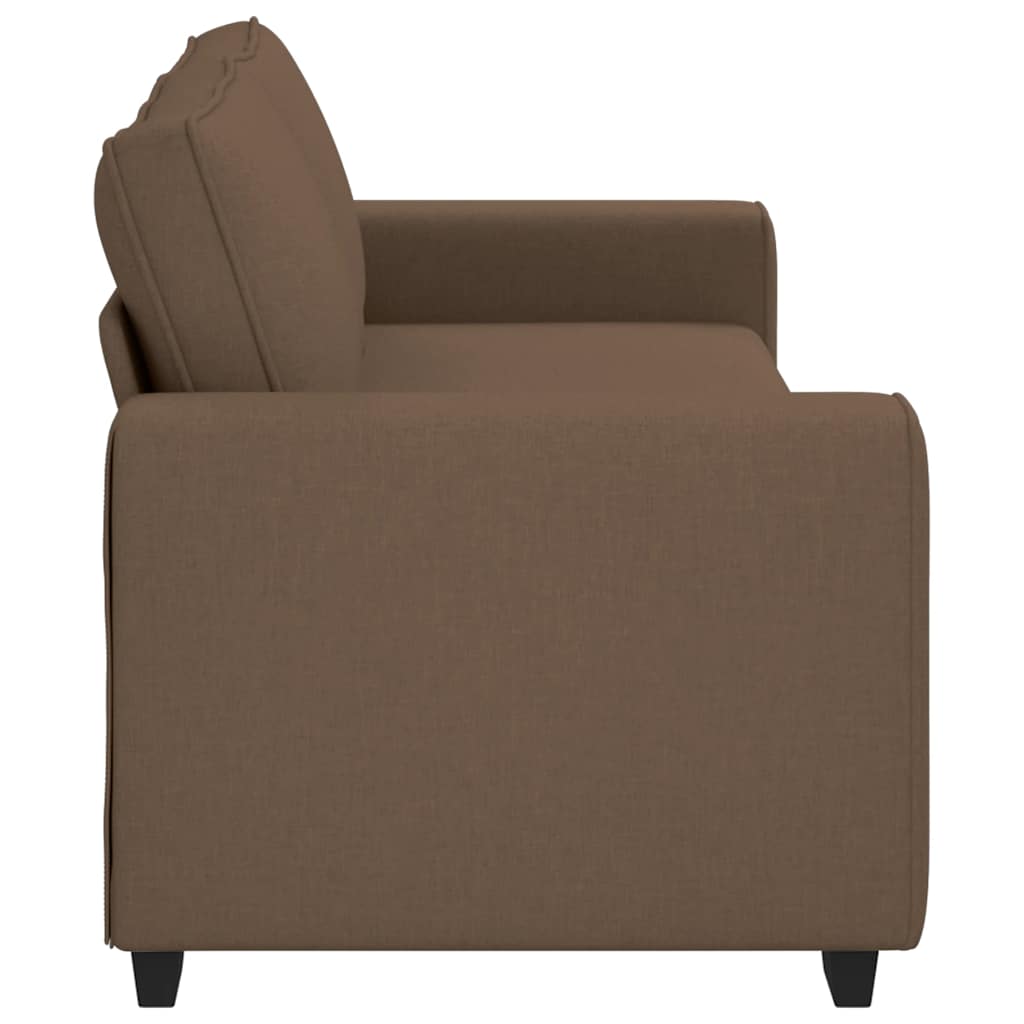 3-seater sofa in brown fabric 180 cm