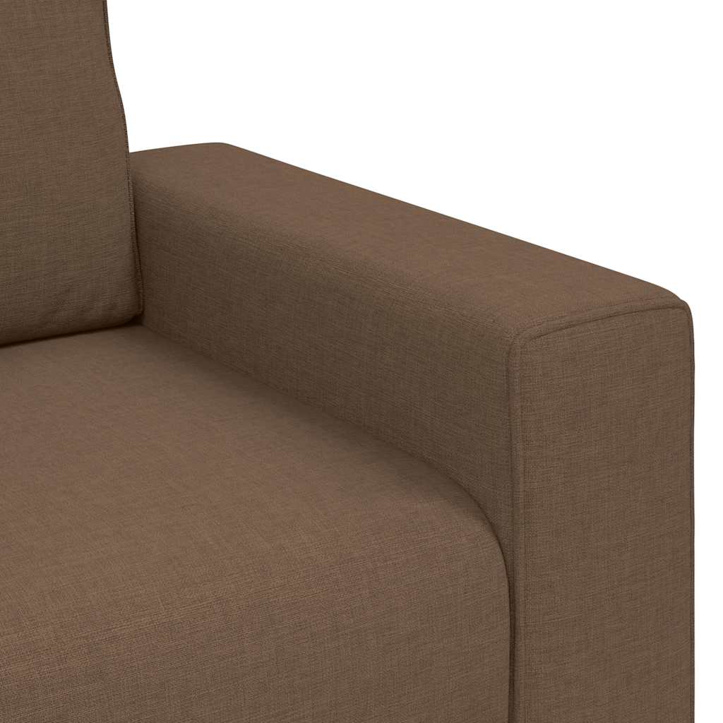 3-seater sofa in brown fabric 180 cm