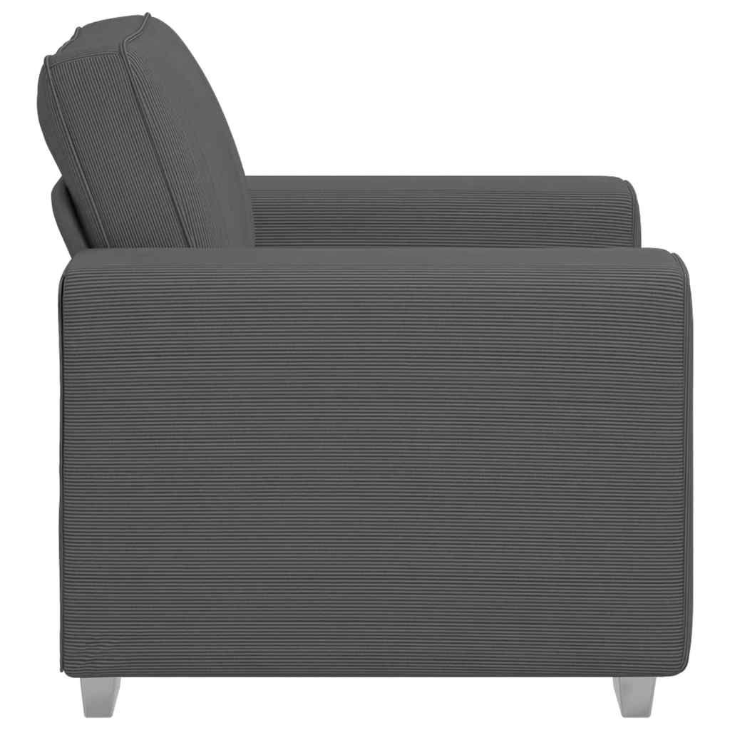 Poltrona 60 cm tecido corduroy cinzento-escuro