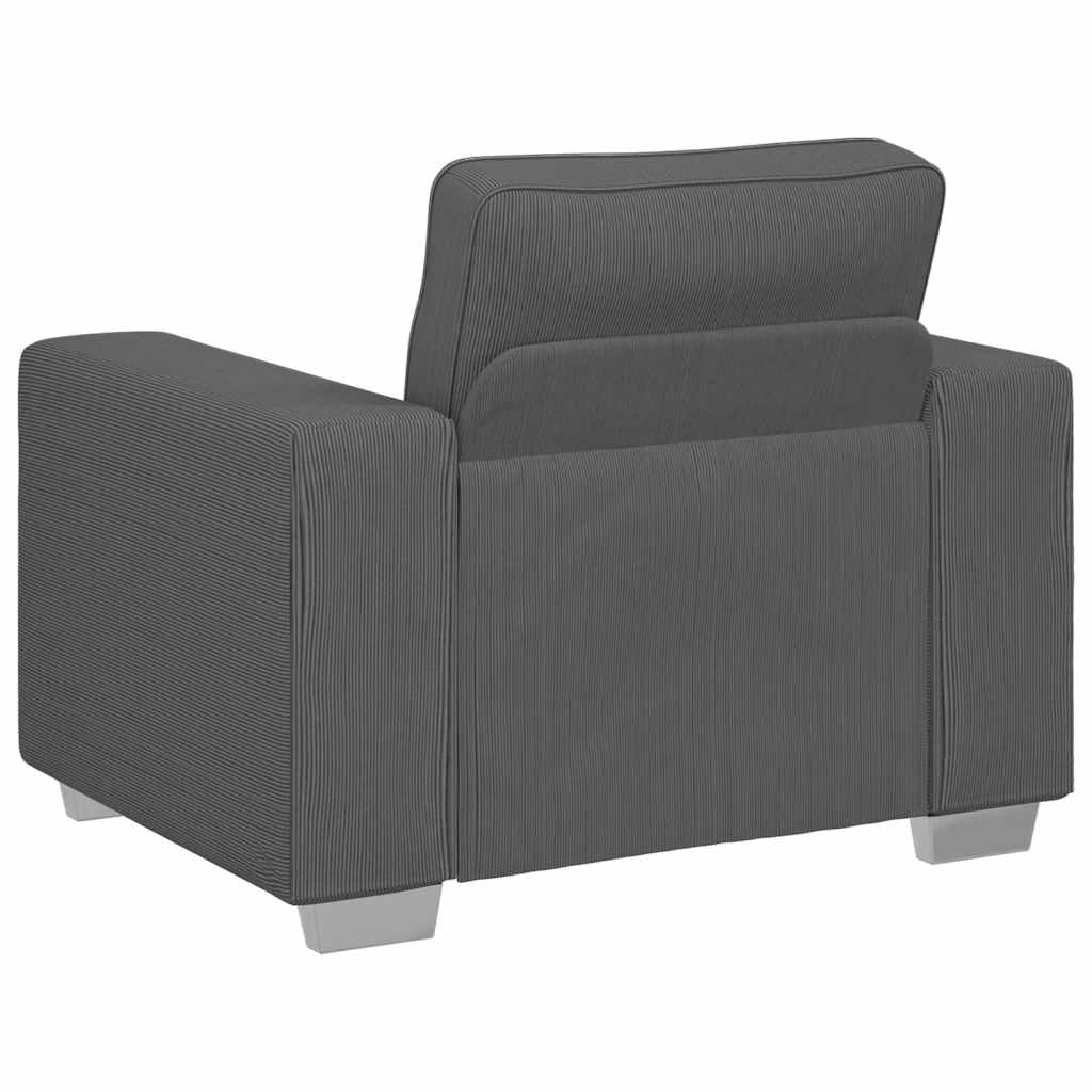 Poltrona 60 cm tecido corduroy cinzento-escuro