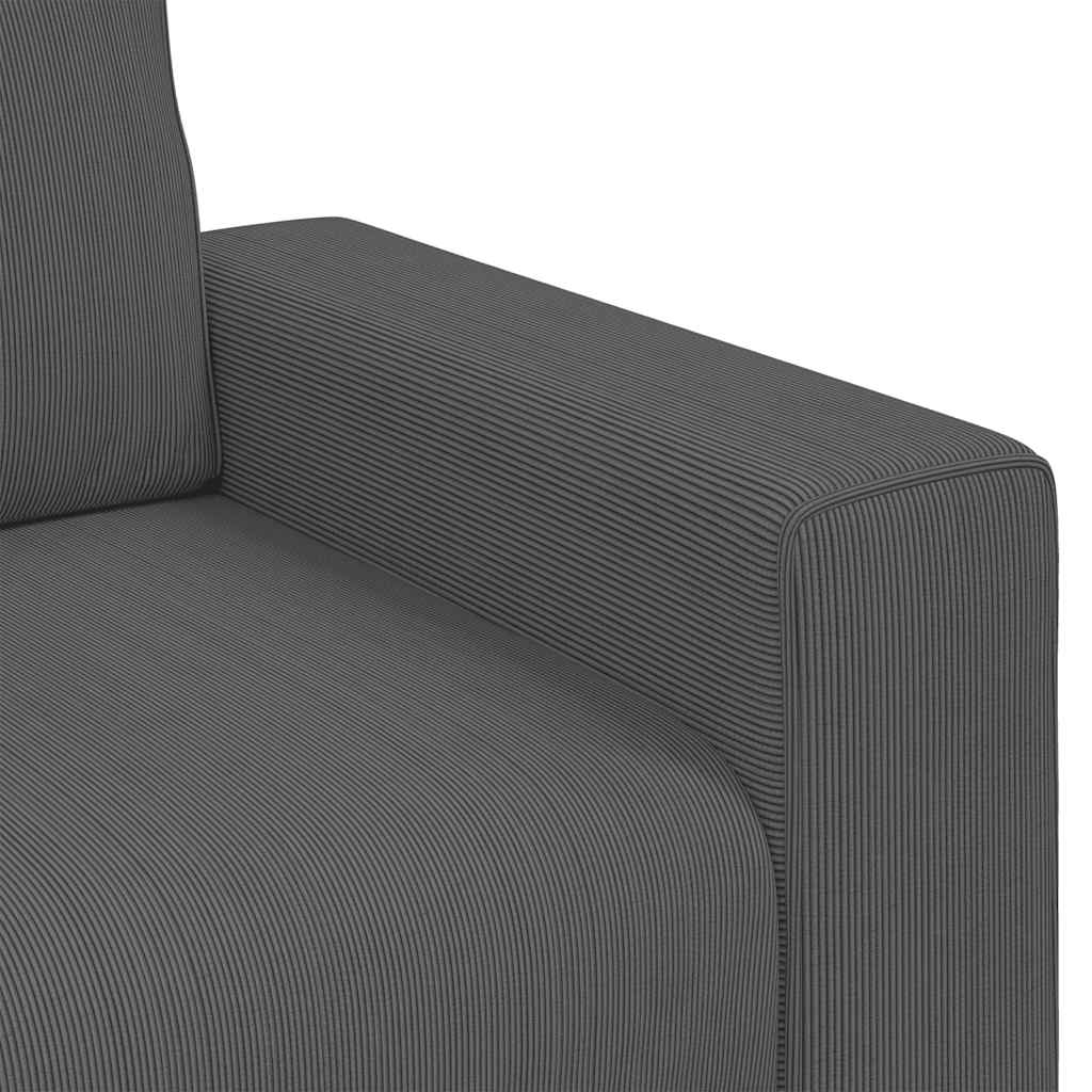 Poltrona 60 cm tecido corduroy cinzento-escuro