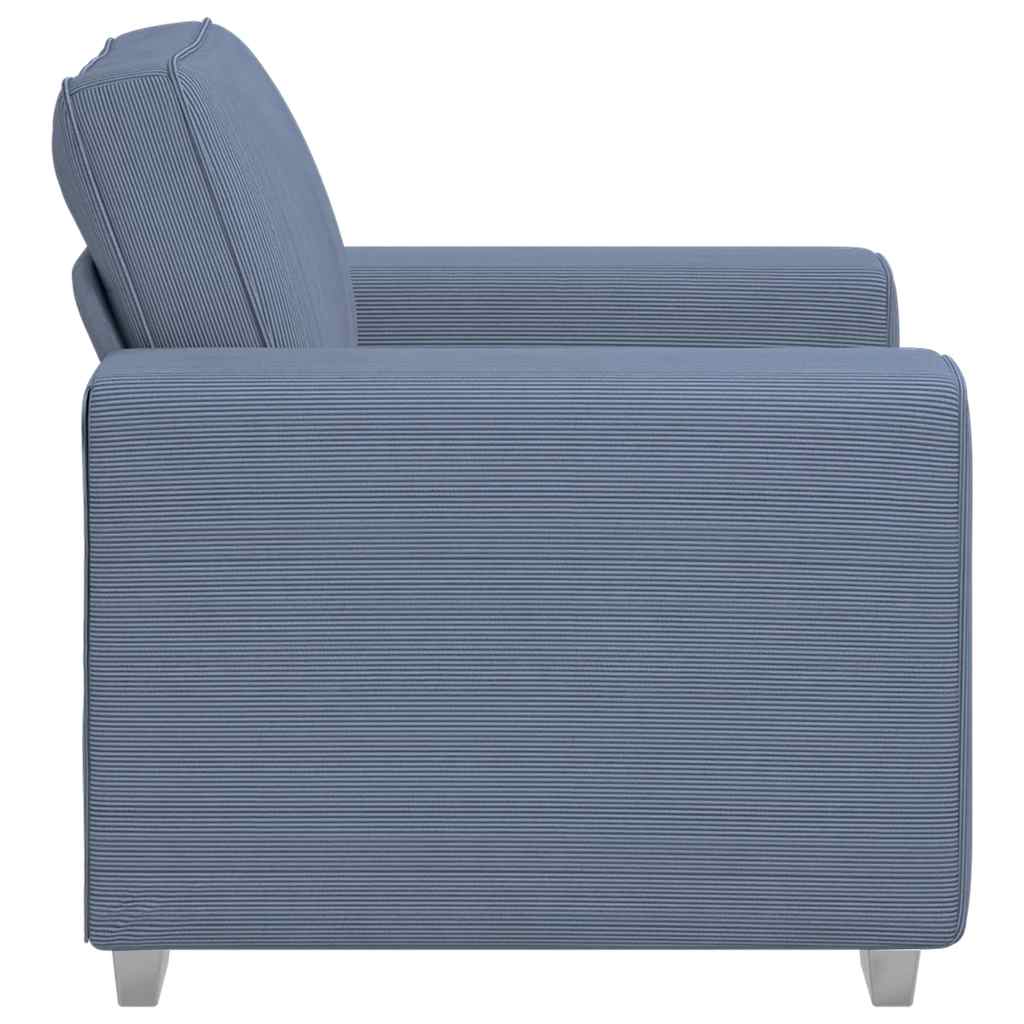 Poltrona tecido corduroy 60 cm azul