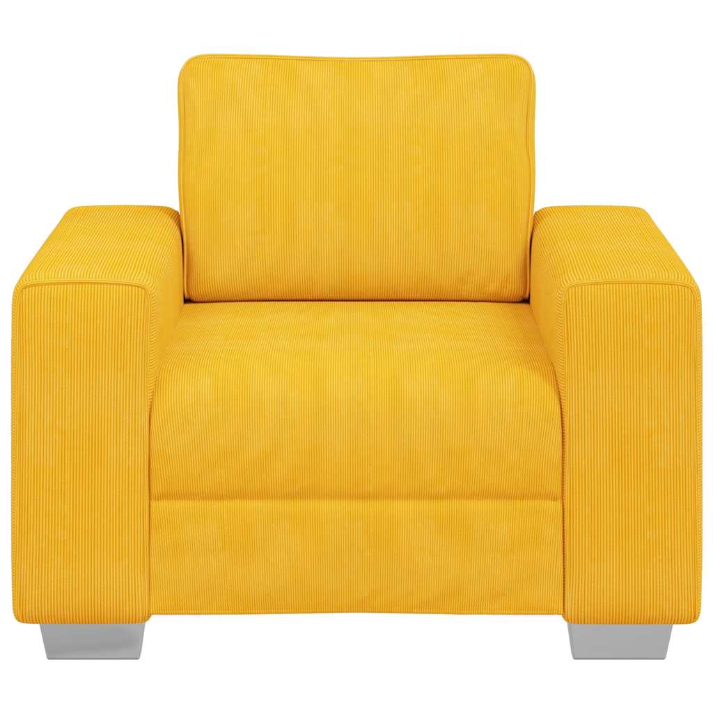 Poltrona 60 cm tecido corduroy amarelo-claro