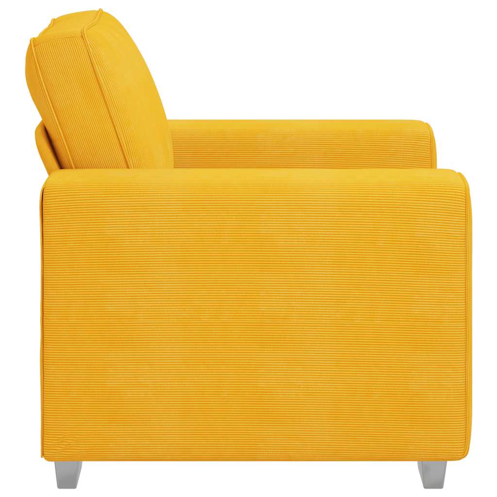 Poltrona 60 cm tecido corduroy amarelo-claro