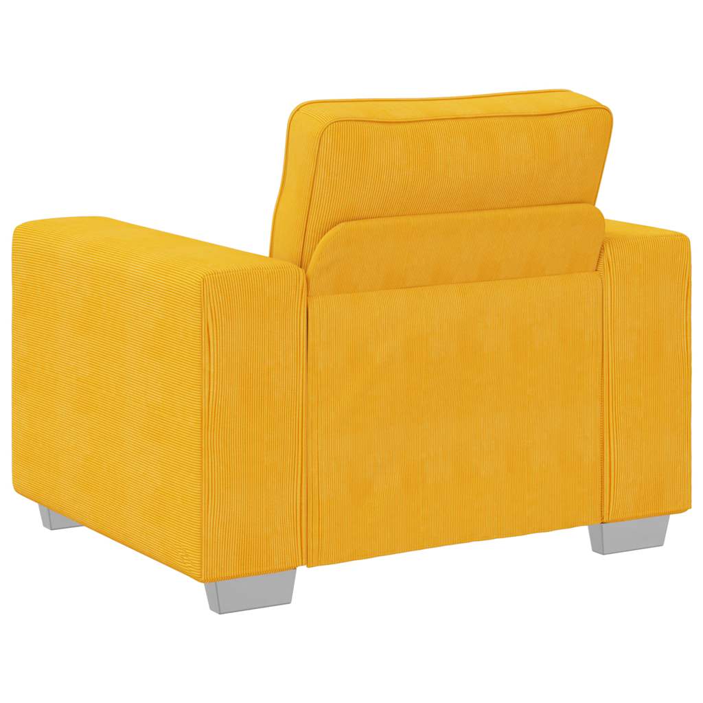 Poltrona 60 cm tecido corduroy amarelo-claro