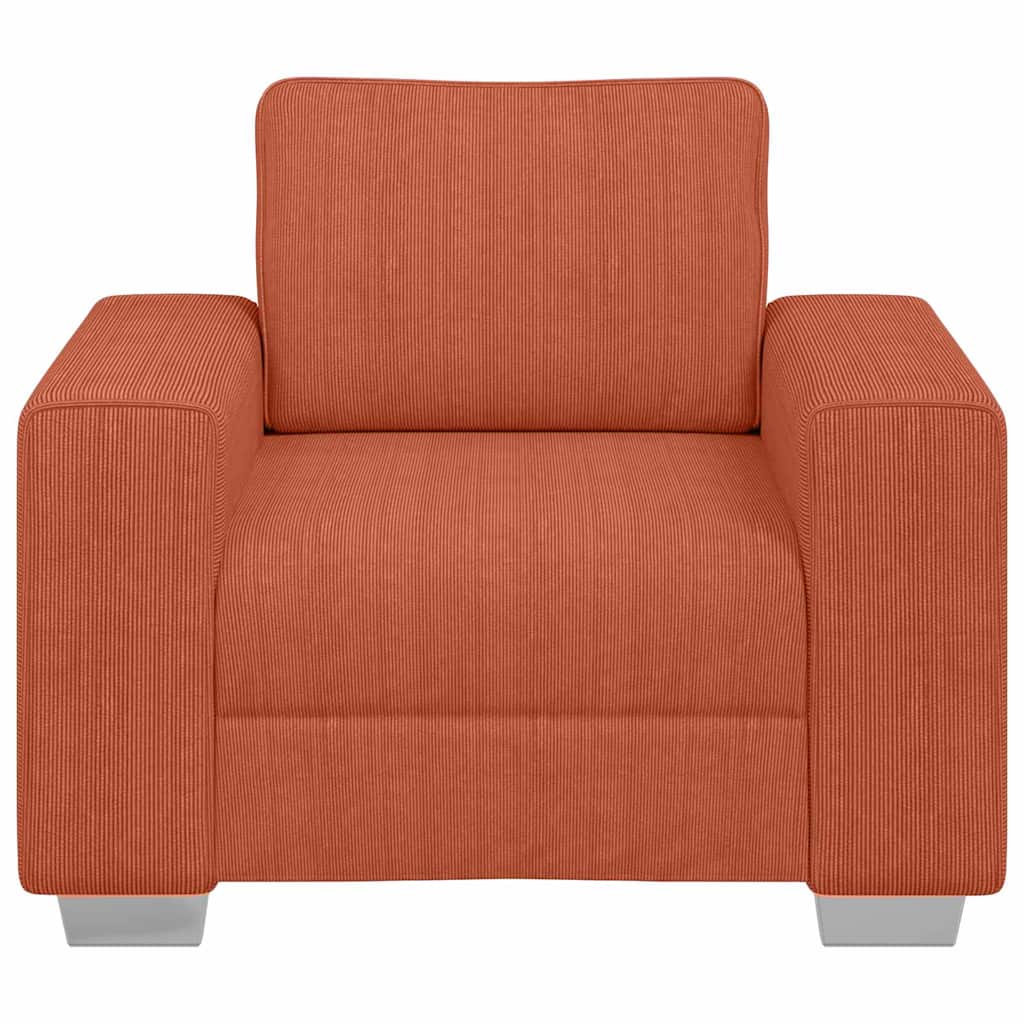Poltrona 60 cm tecido corduroy laranja vermelho