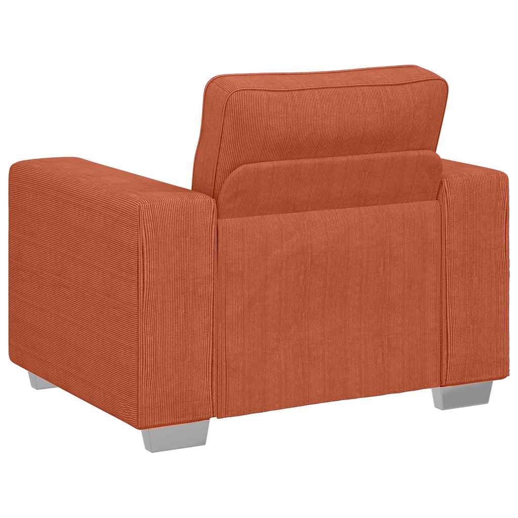 Poltrona 60 cm tecido corduroy laranja vermelho