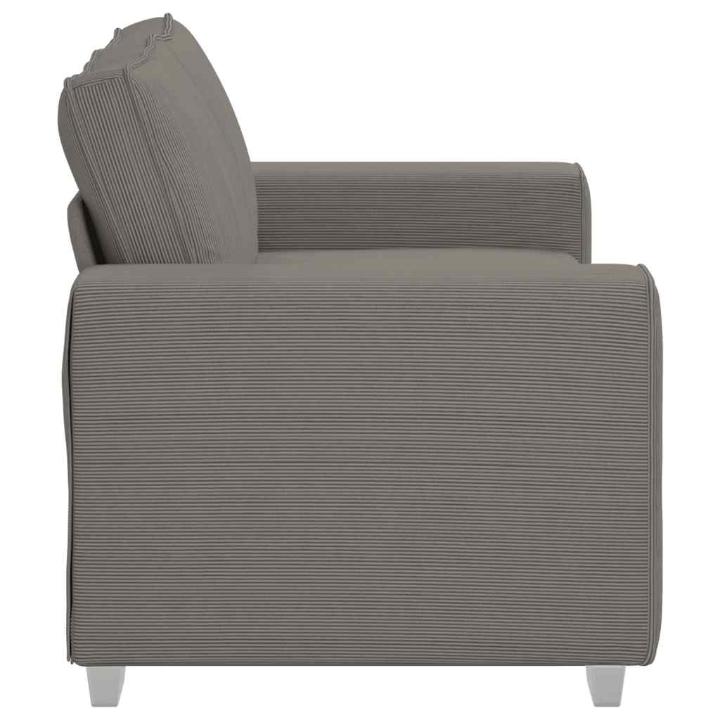 Sofá-luvas 120 cm tecido corduroy cinzento-claro