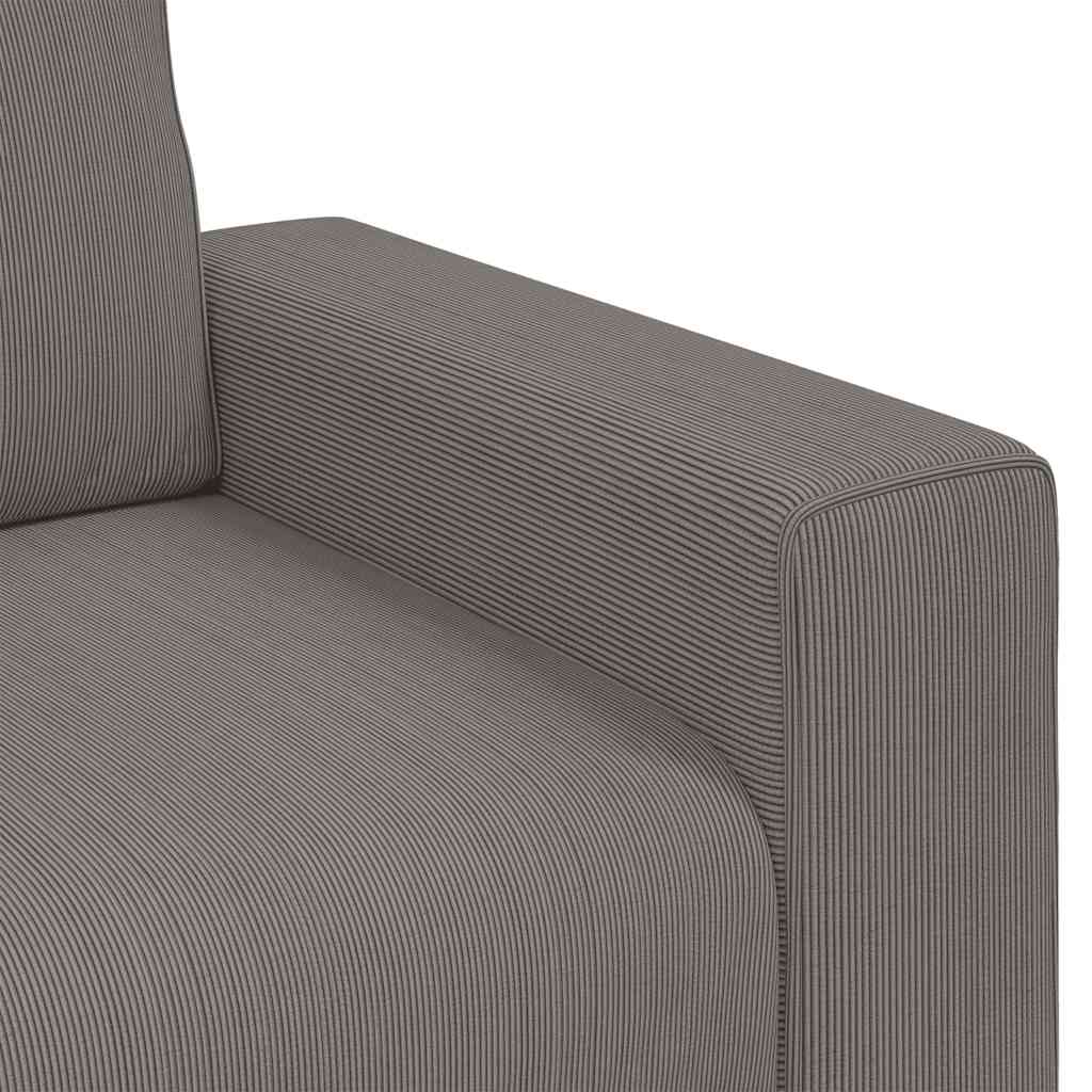 Sofá-luvas 120 cm tecido corduroy cinzento-claro