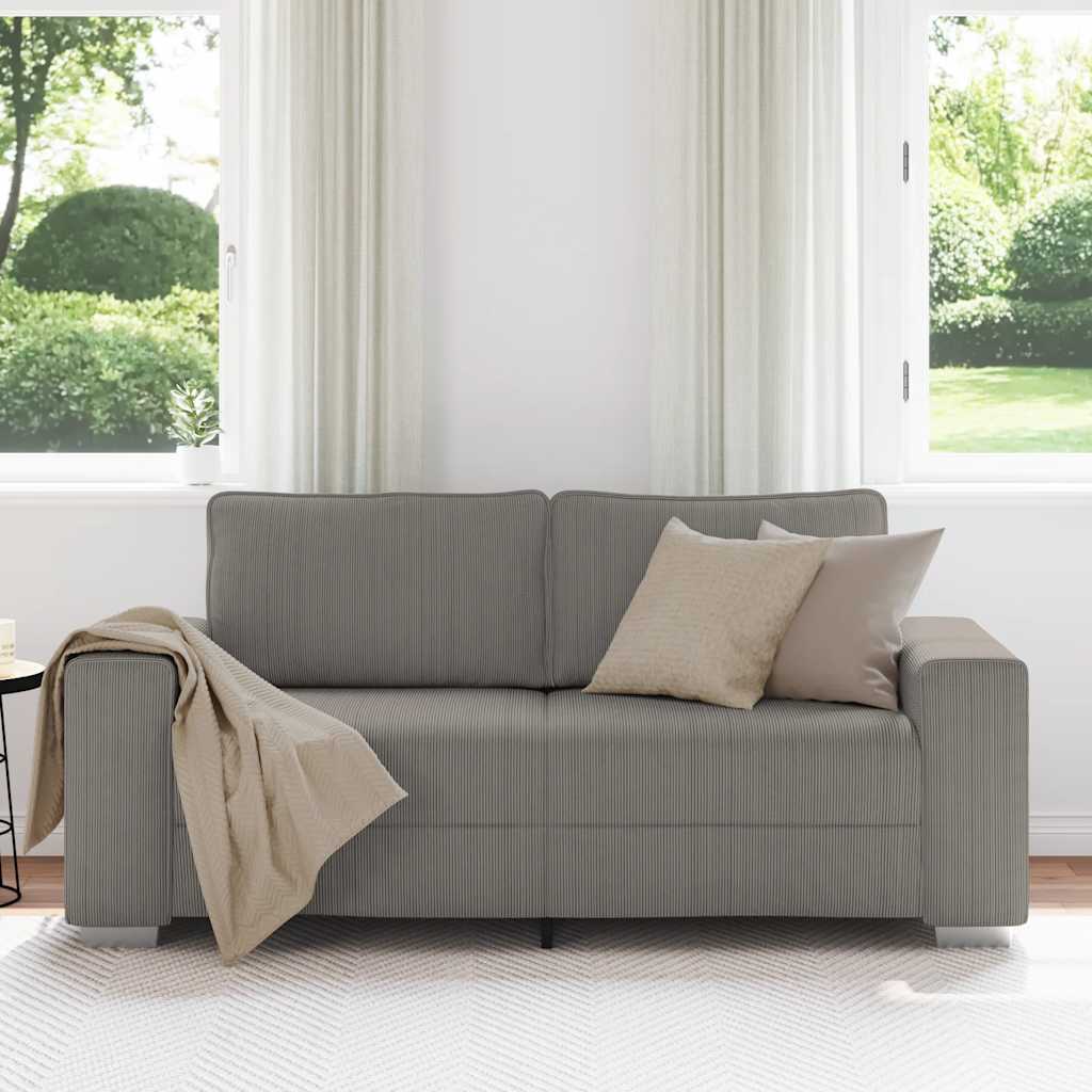 Sofá-luvas 140 cm tecido corduroy cinzento-claro