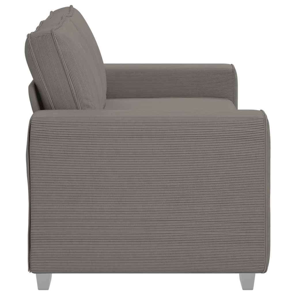 Sofá-luvas 140 cm tecido corduroy cinzento-claro