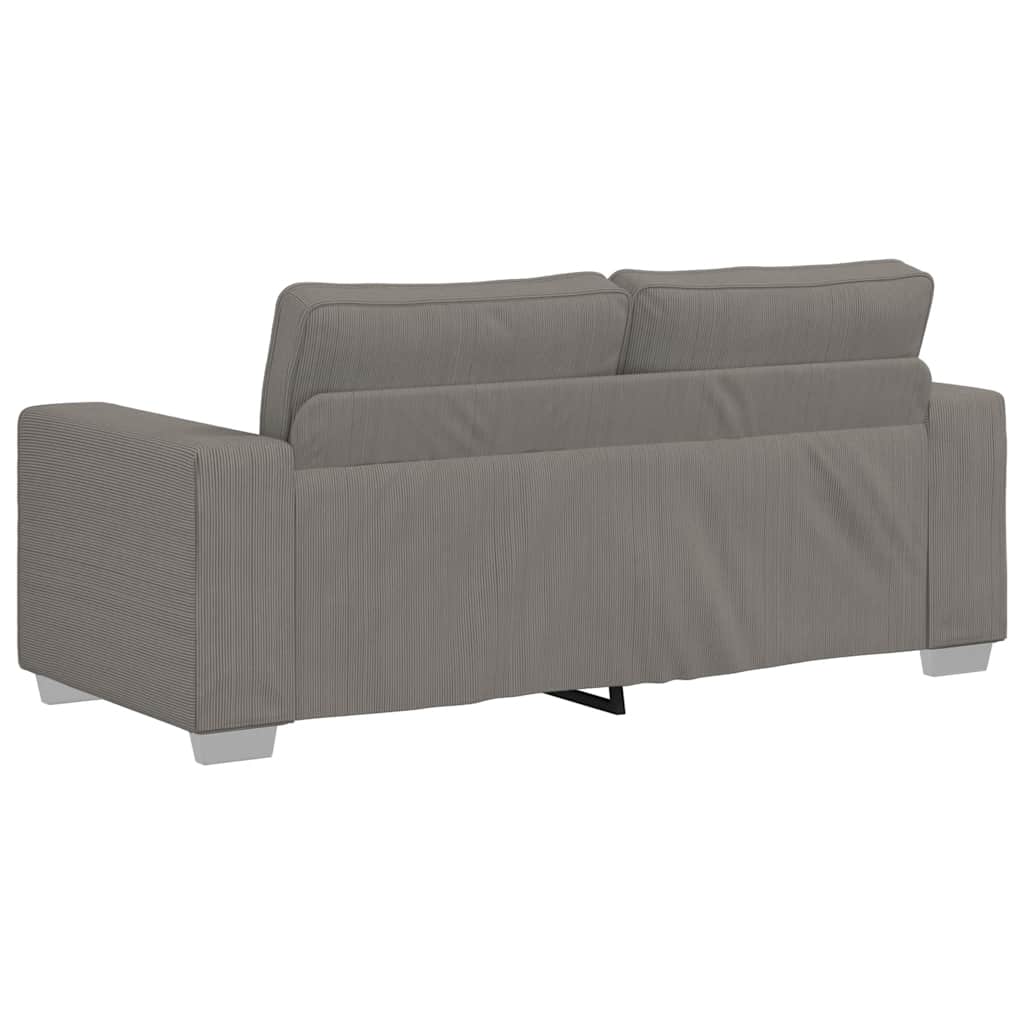 Sofá-luvas 140 cm tecido corduroy cinzento-claro