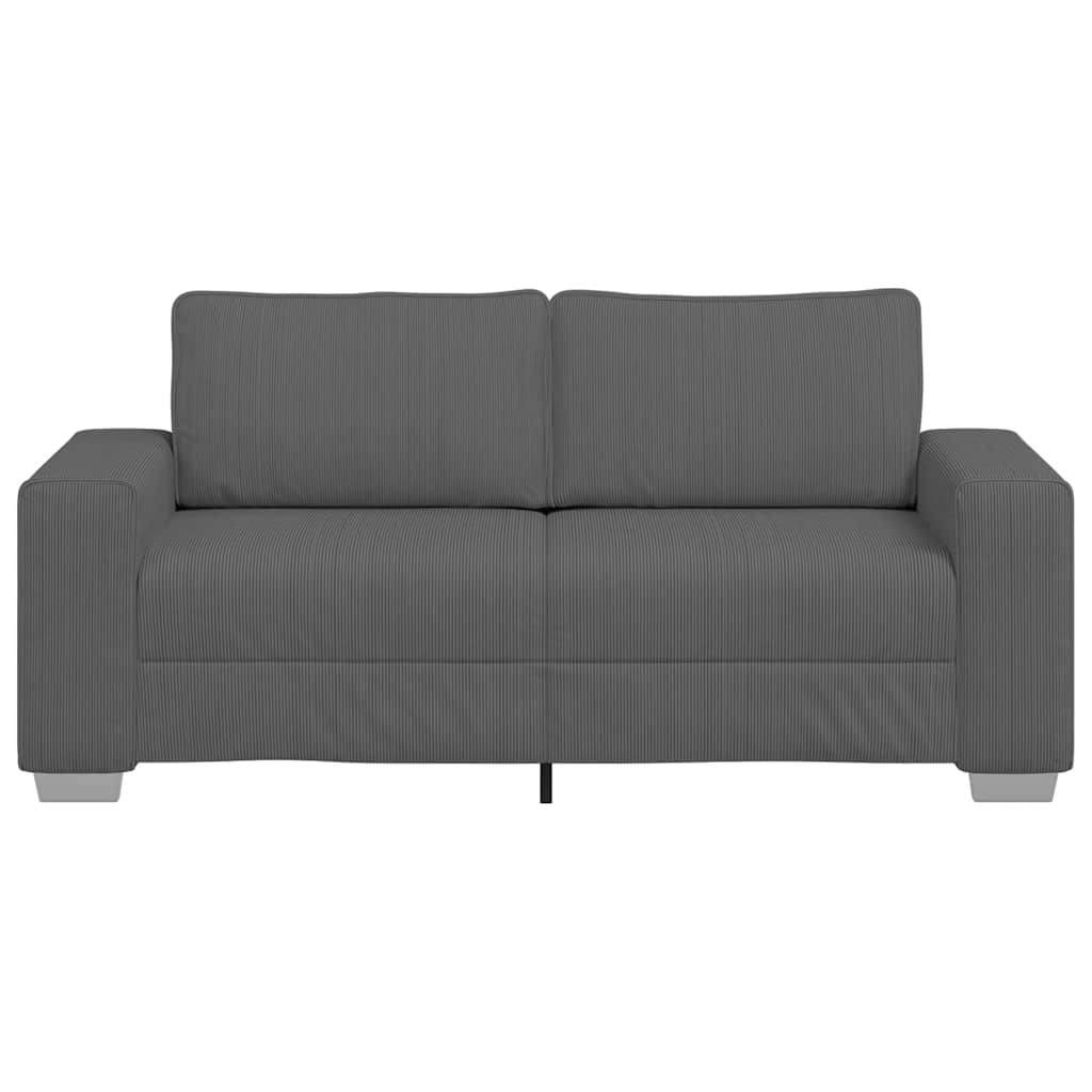 Sofá-luvas 140 cm tecido corduroy cinzento-escuro