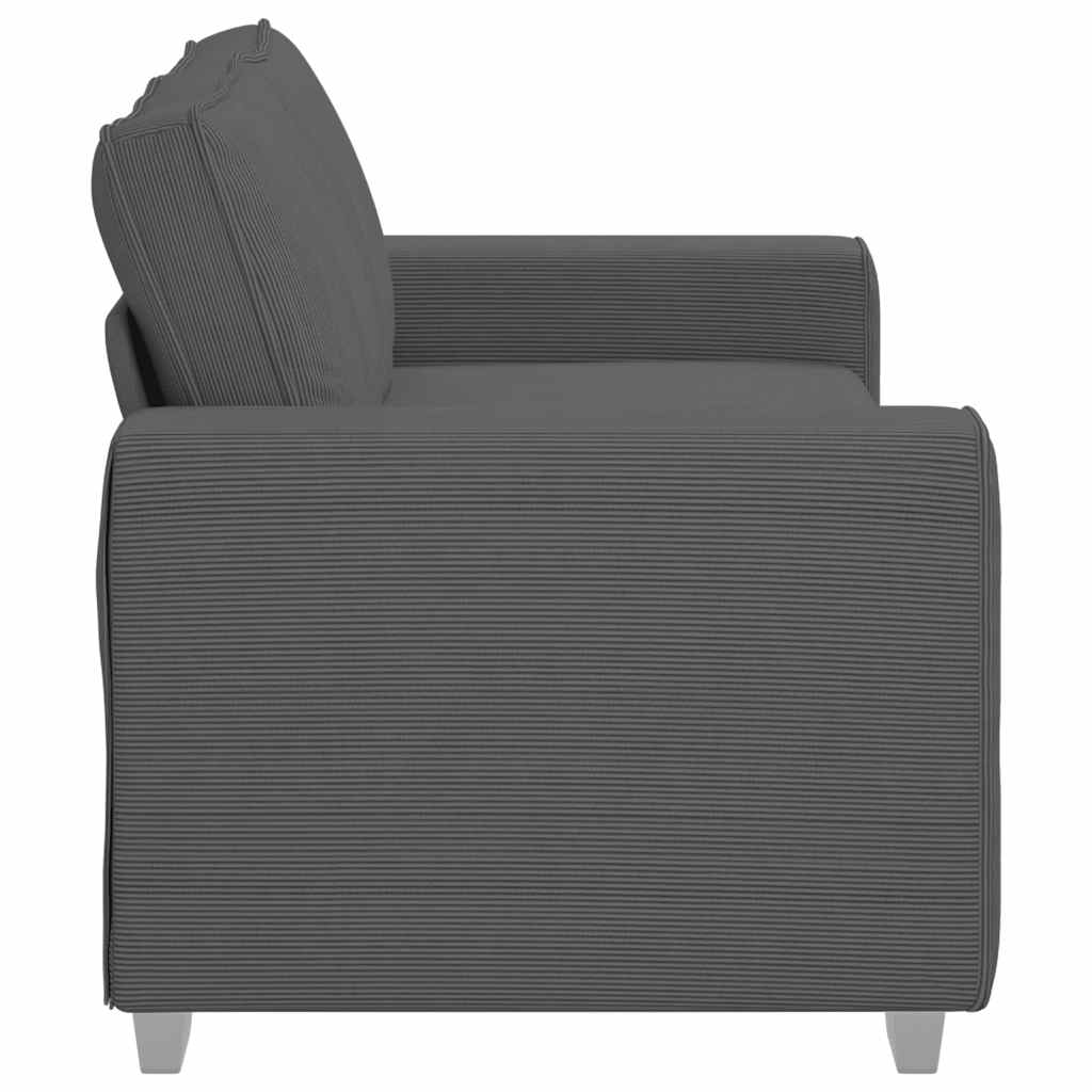 Sofá-luvas 140 cm tecido corduroy cinzento-escuro