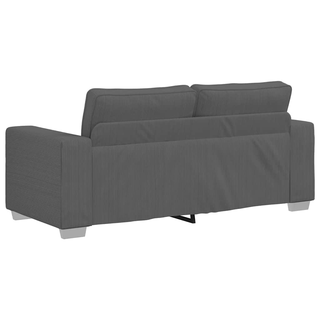 Sofá-luvas 140 cm tecido corduroy cinzento-escuro