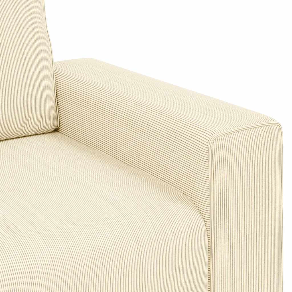 Sofá-luvas 140 cm tecido corduroy creme