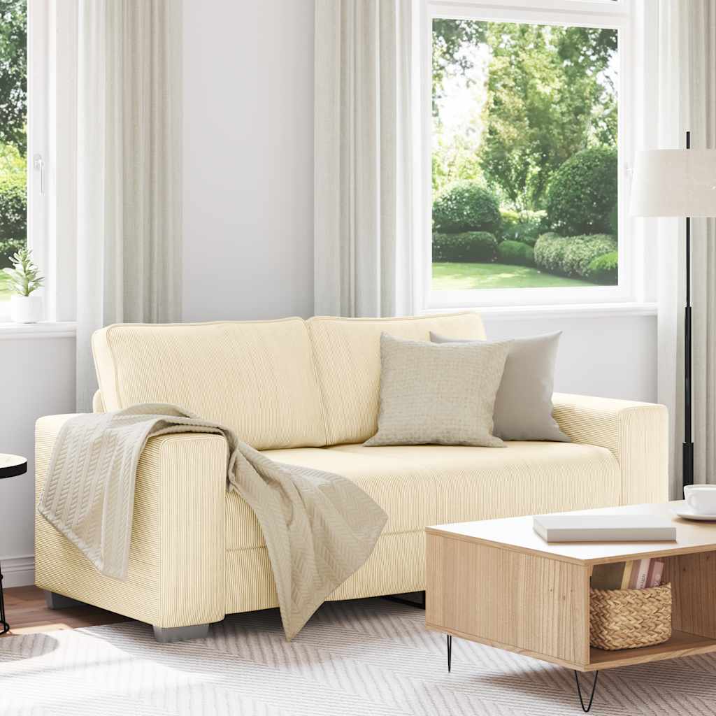 Sofá-luvas 140 cm tecido corduroy creme