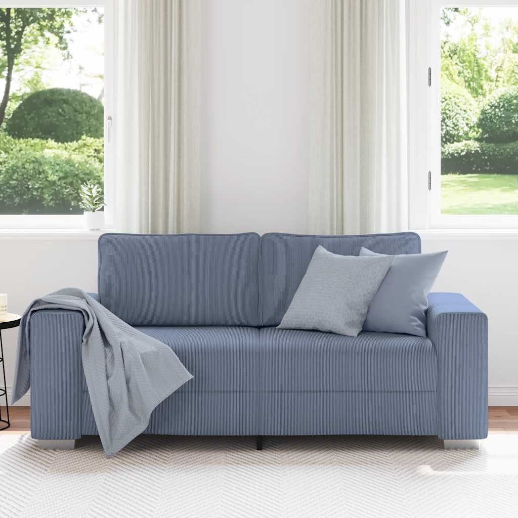 Sofá-luvas 140 cm tecido corduroy azul