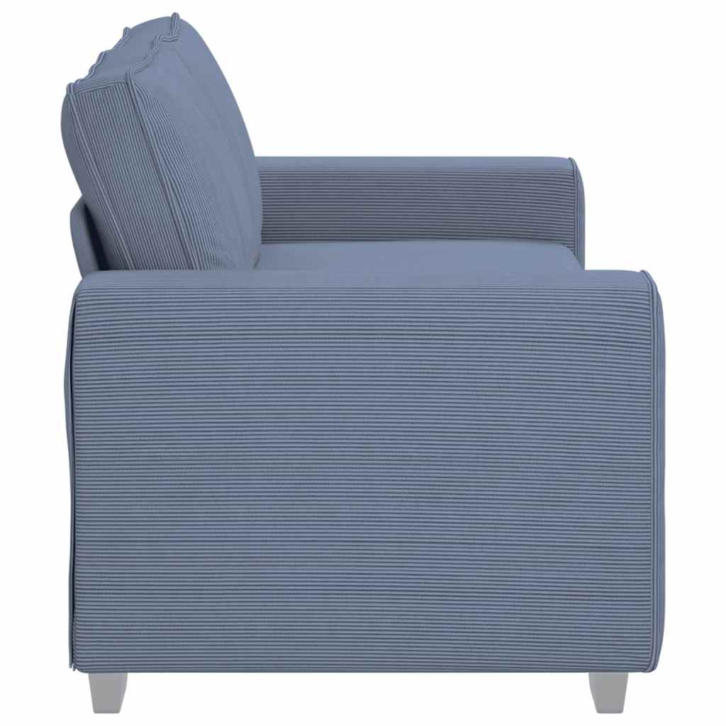 Sofá-luvas 140 cm tecido corduroy azul